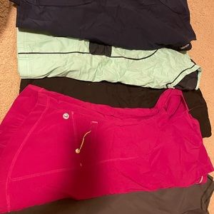 5 scrub shirts and 4 scrub pants